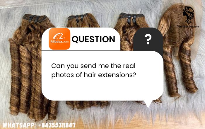 Look for or ask the sellers on Alibaba for real pictures of hair extensions